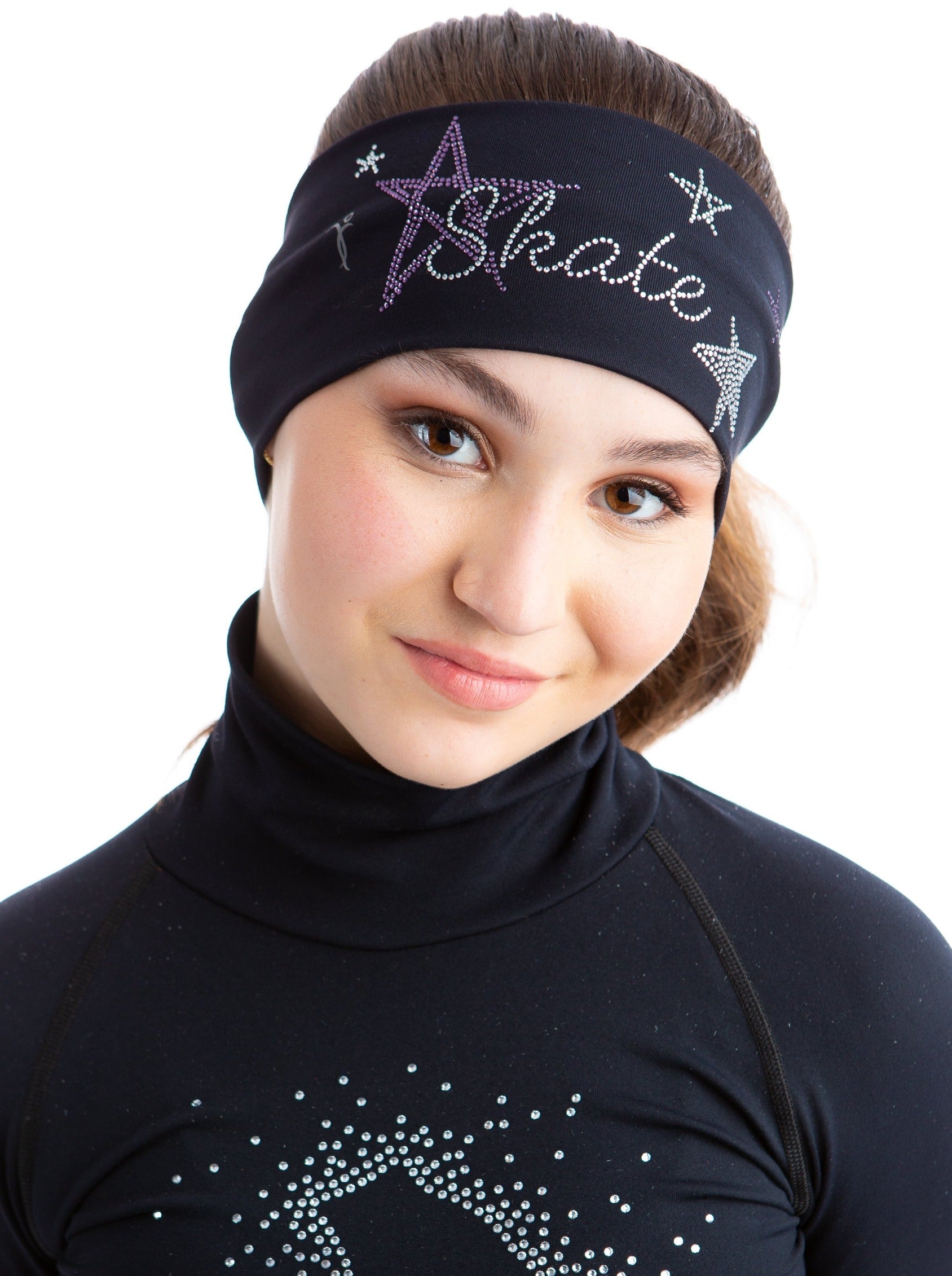 Black Skate Like a Star Headband - Purple - Elite Xpression