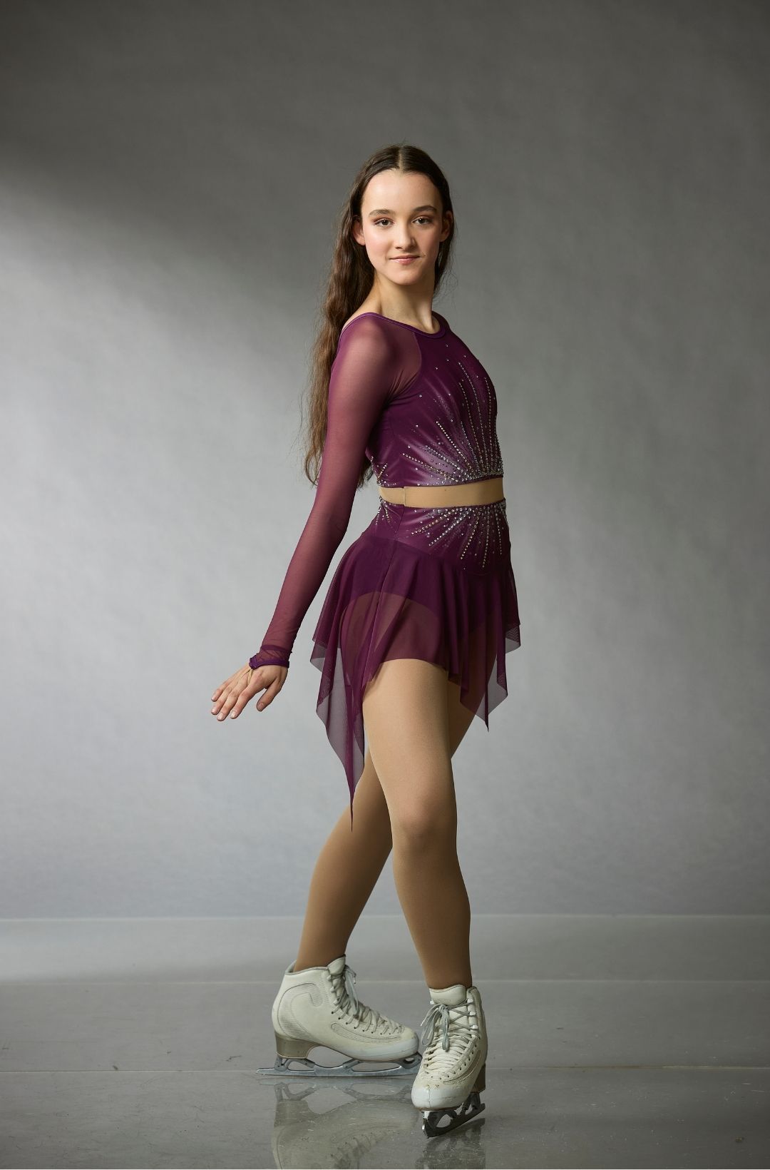 burgundy ice skating dress New Ice Figure Skating Dress Baton Twirling Dress customized burgundy handmade