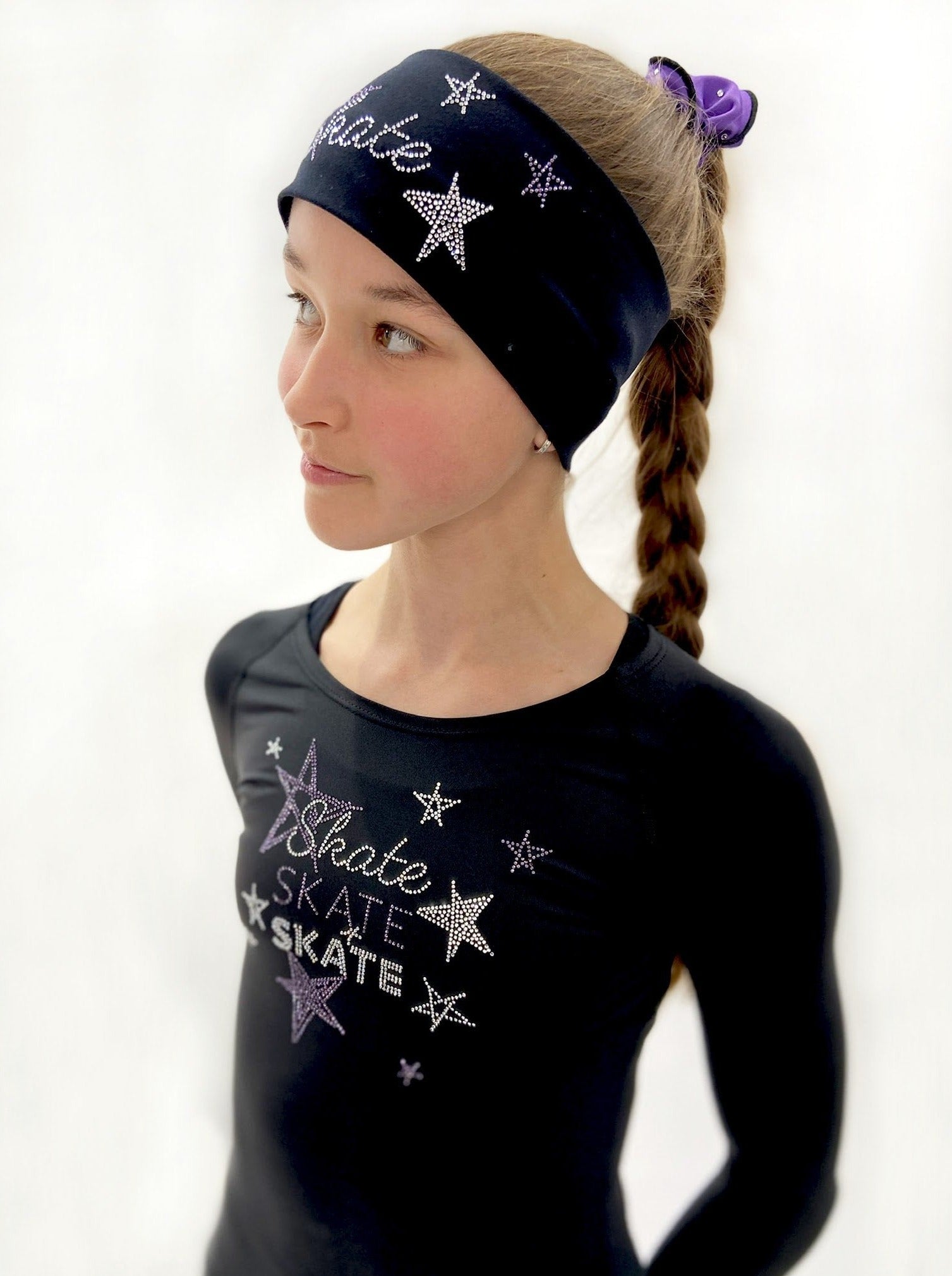 Black Skate Like a Star Headband - Purple - Elite Xpression