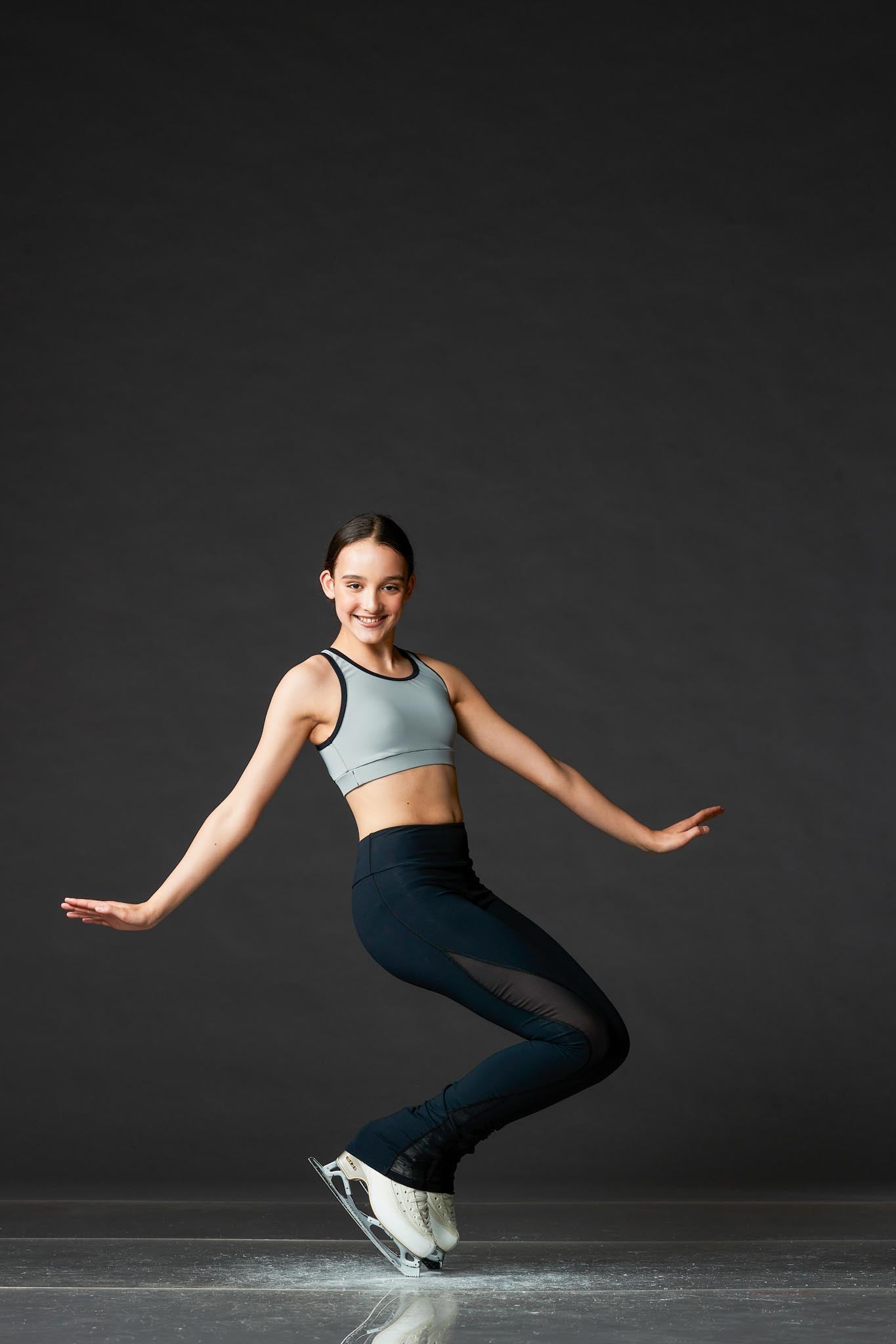 Wave Mesh Black High Waist Legging