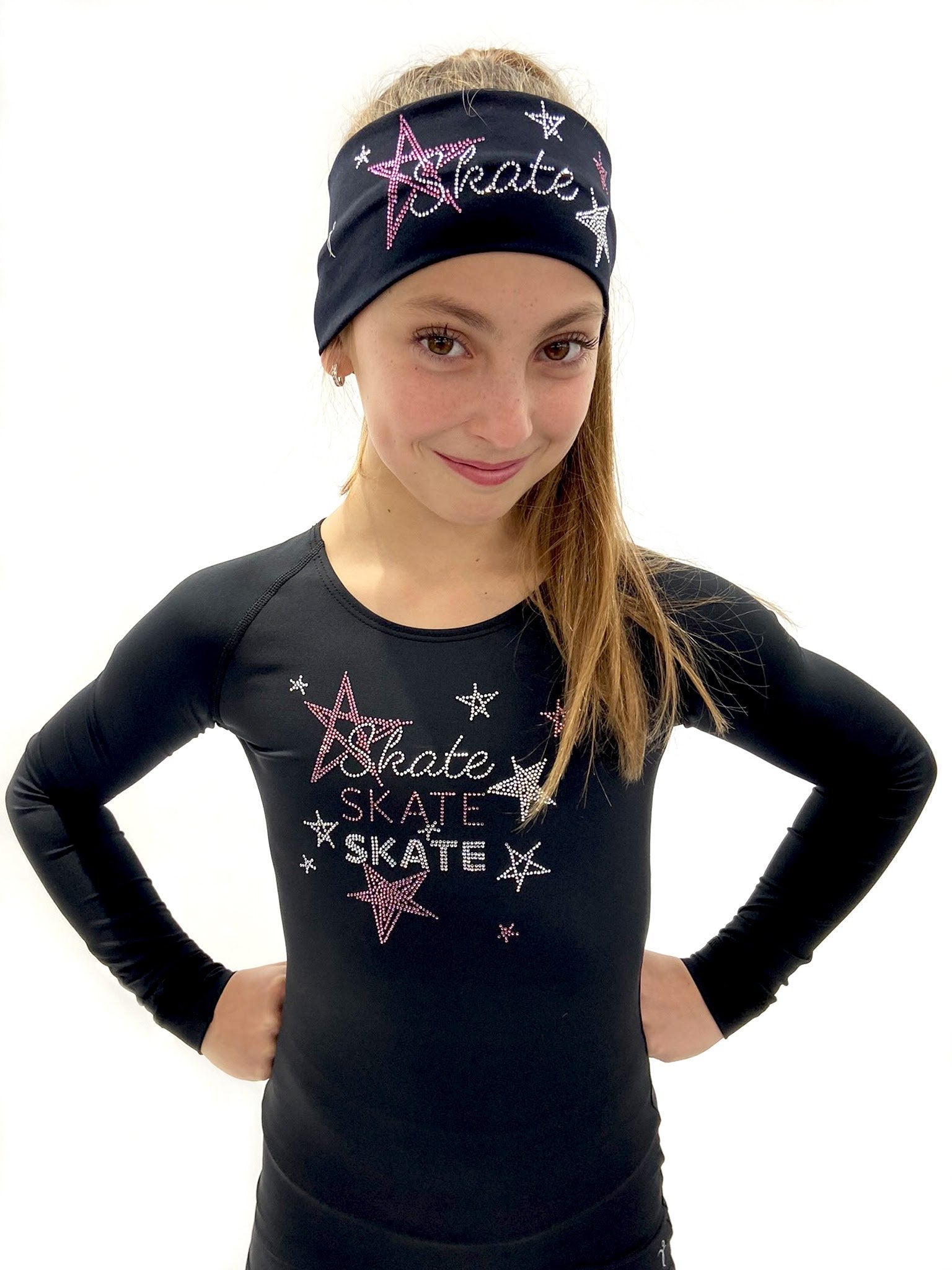 Black Skate Like a Star Headband - Pink - Elite Xpression