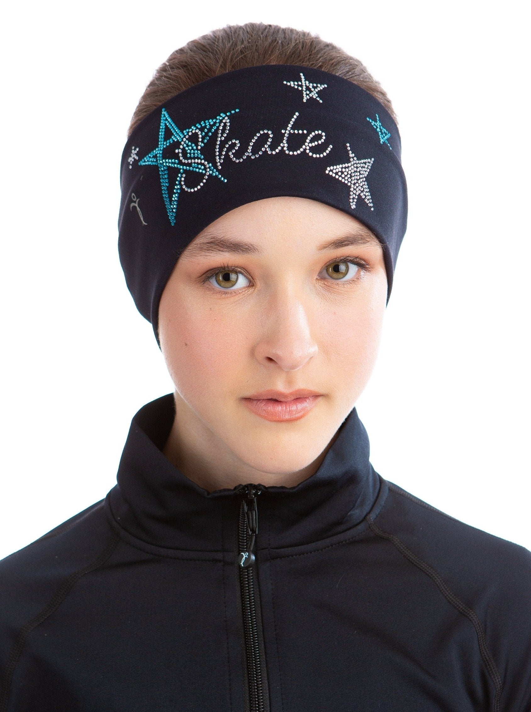 Black Skate Like a Star Headband - Turquoise - Elite Xpression