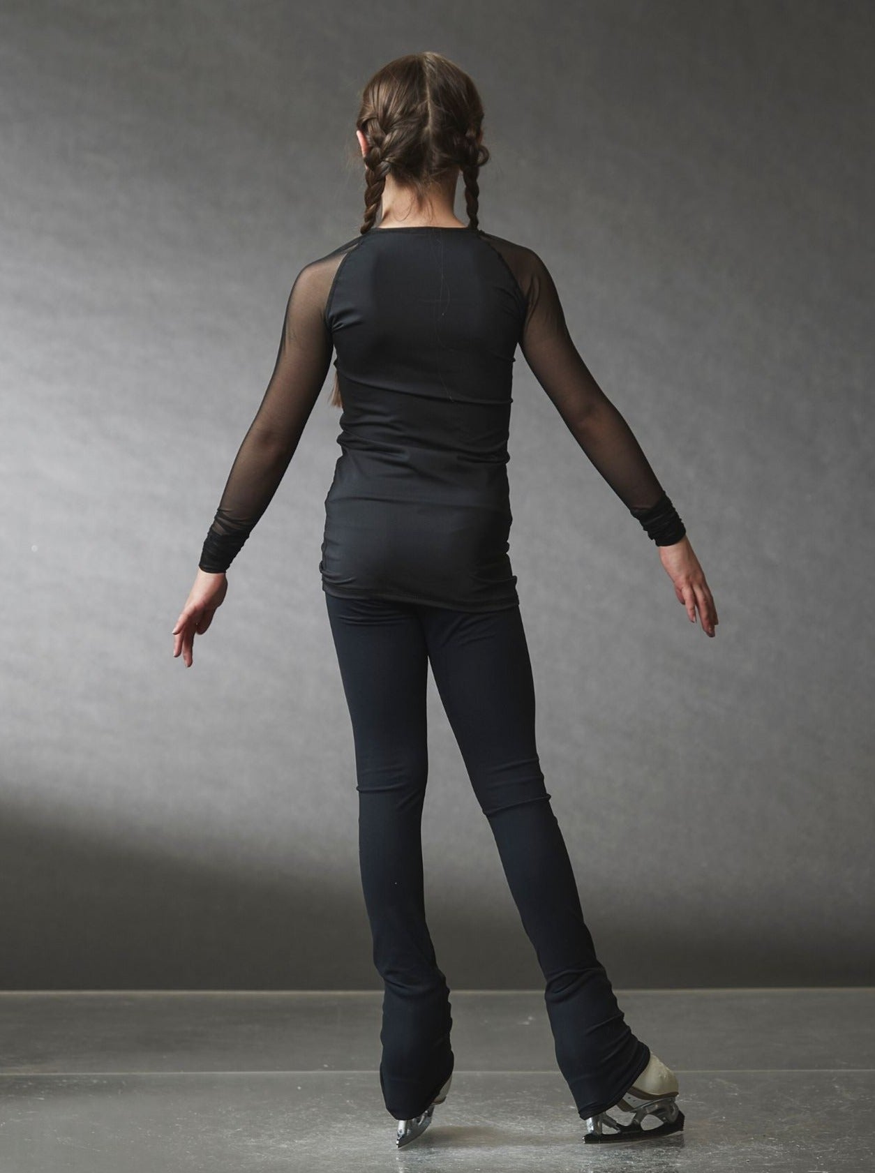 Black Top with Mesh Sleeves - Elite Xpression