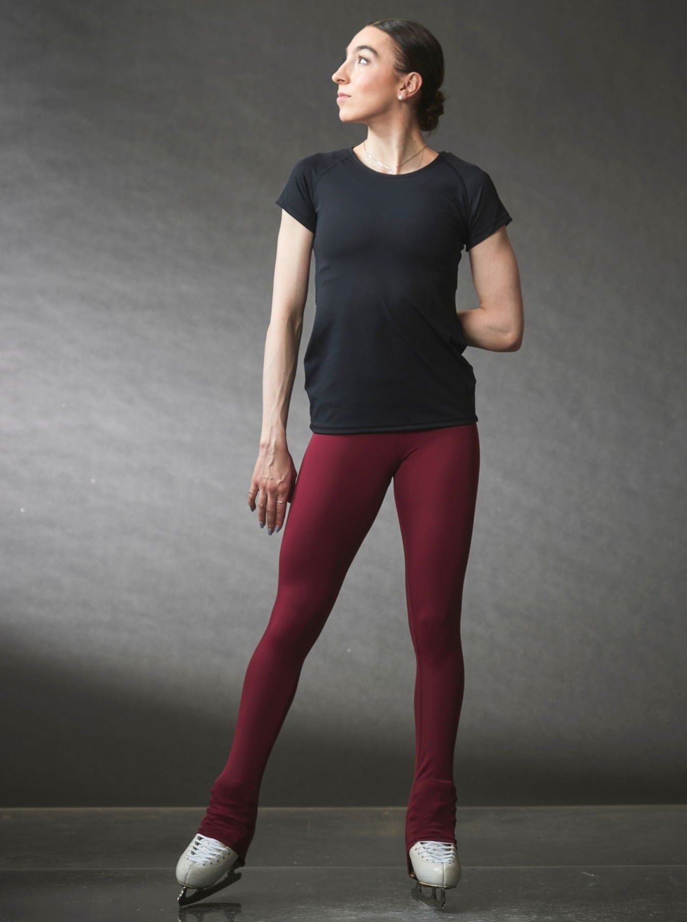Haut noir performance avec empiècements en mèche - Rose ombré