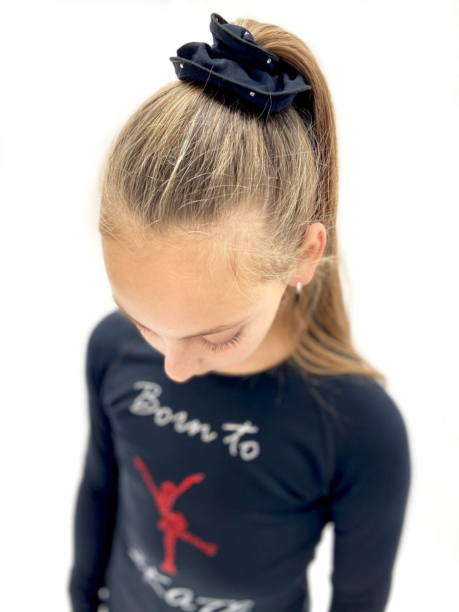 Pastel Sprinkle Skate Beaded Scrunchie - Black - Elite Xpression