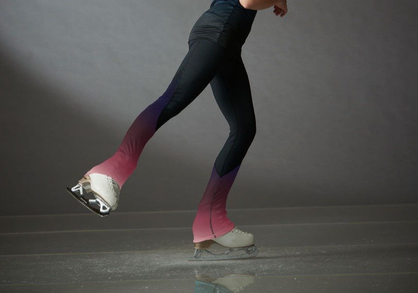 High Waist Black Legging - Ombré Pink