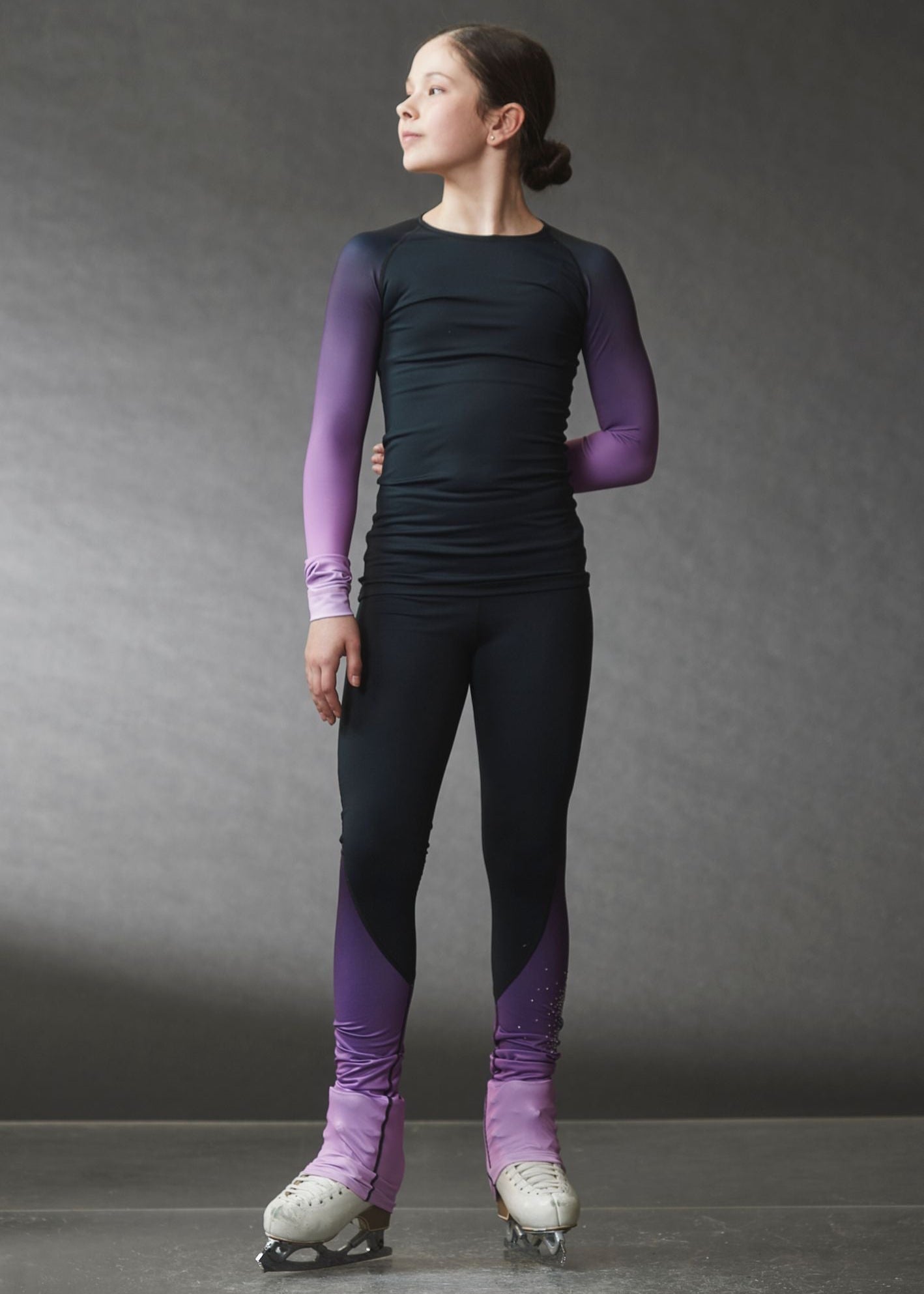 High Waist Pastel Sprinkle Skate Faded Legging - Lilac