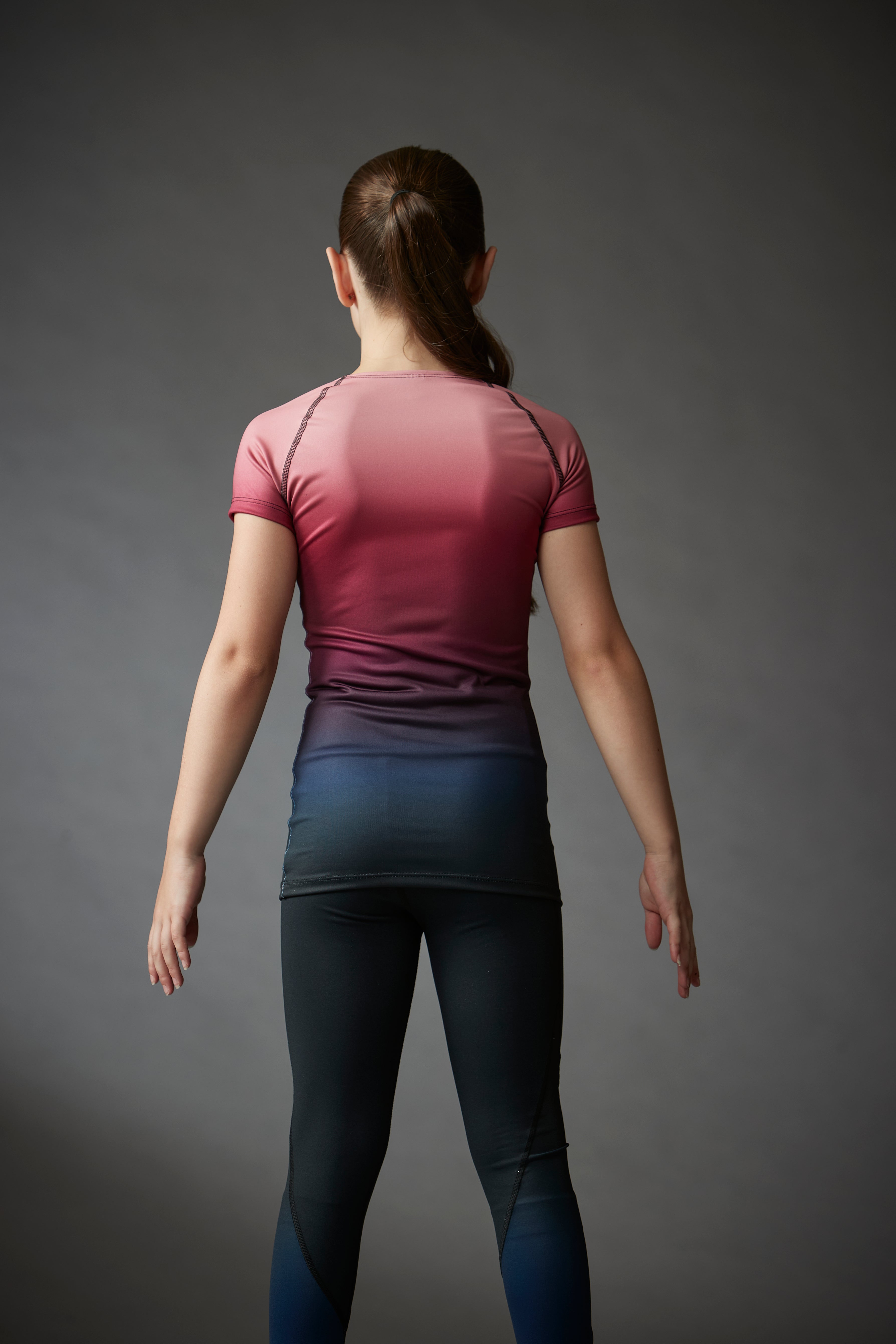 Performance Short Sleeve Ombré Shirt - Black to Pink