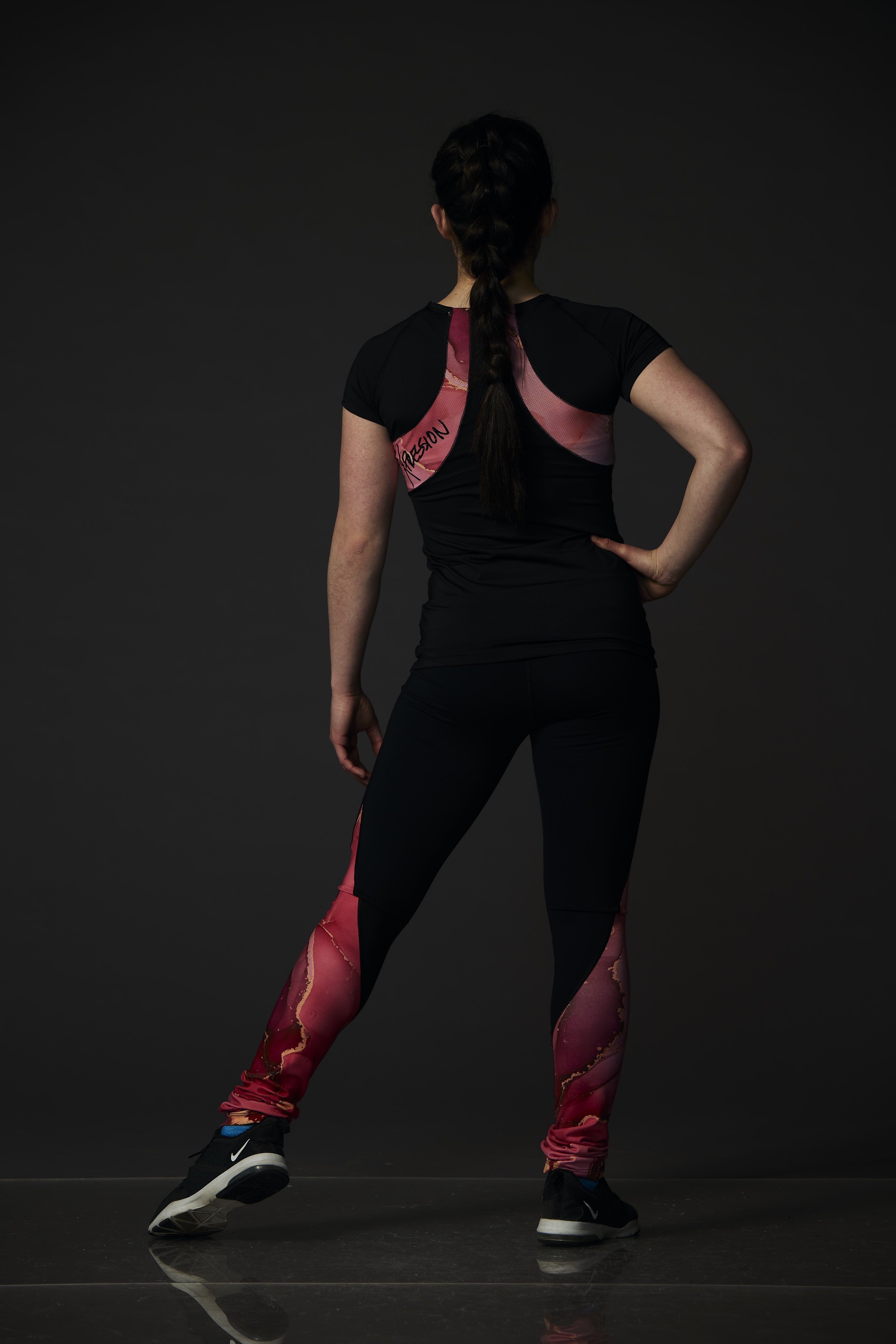 T-shirt performance avec insertions imprimées - Corail
