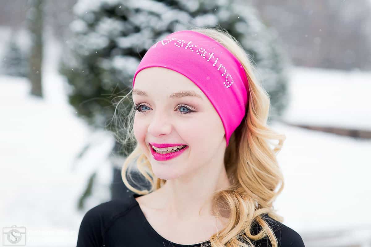 I LOVE SKATING Headband - Pink