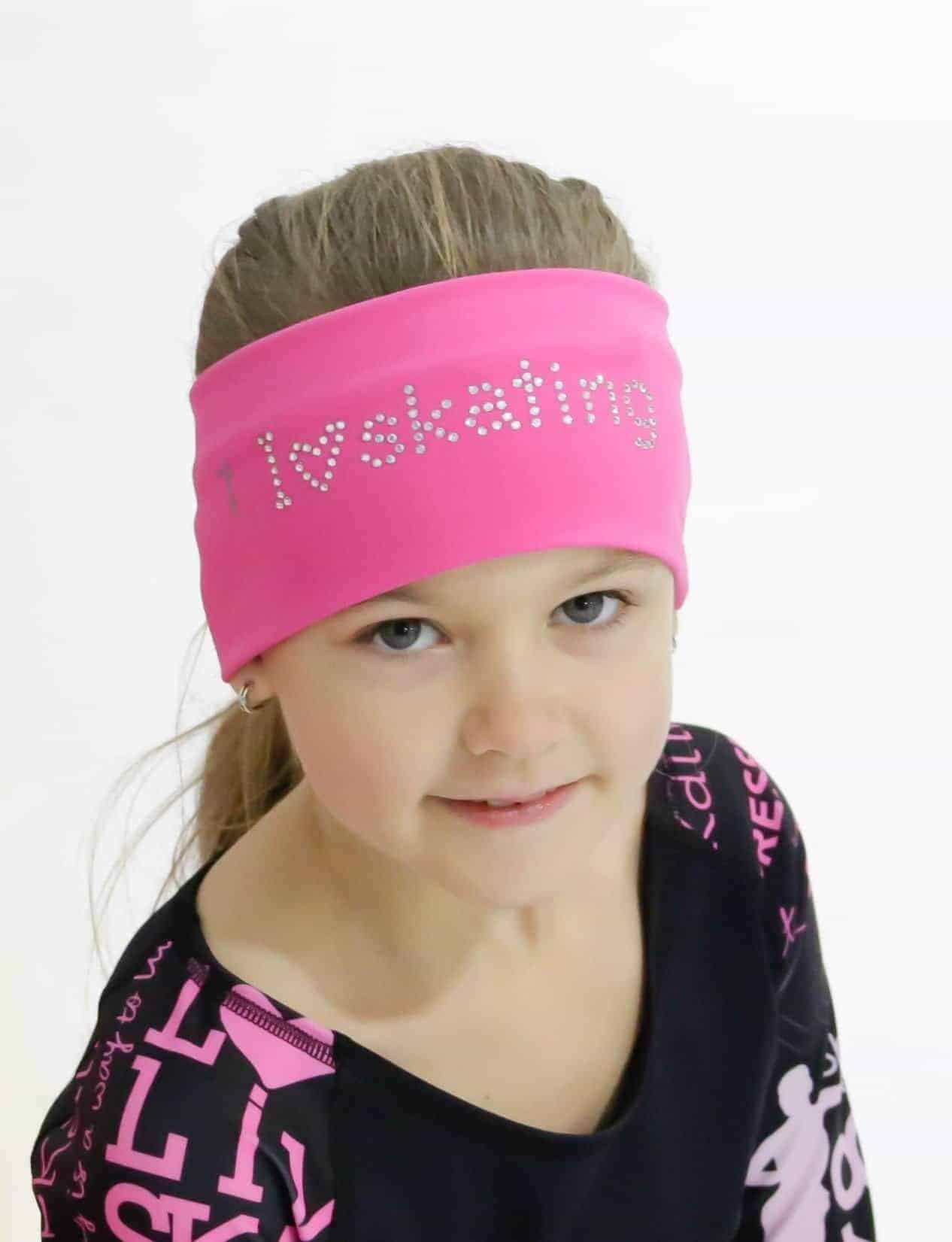 I LOVE SKATING Headband - Pink
