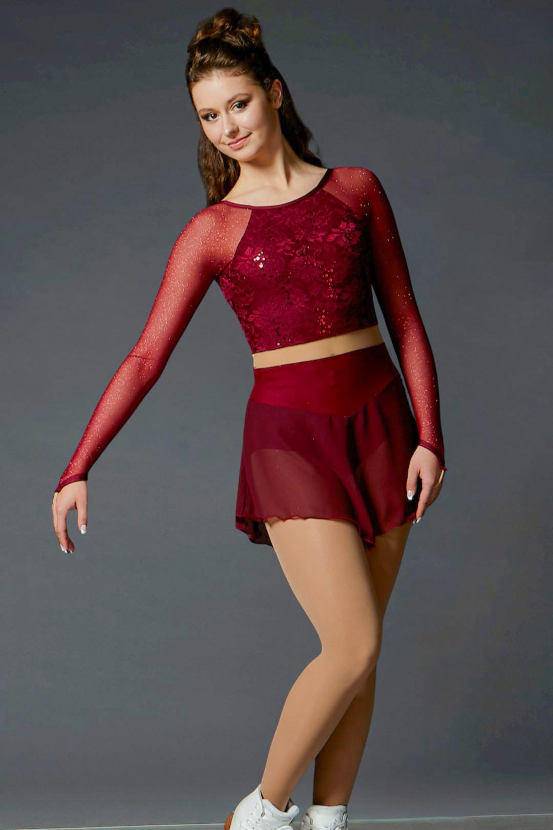 Robe bourgogne haut court avec mèche
