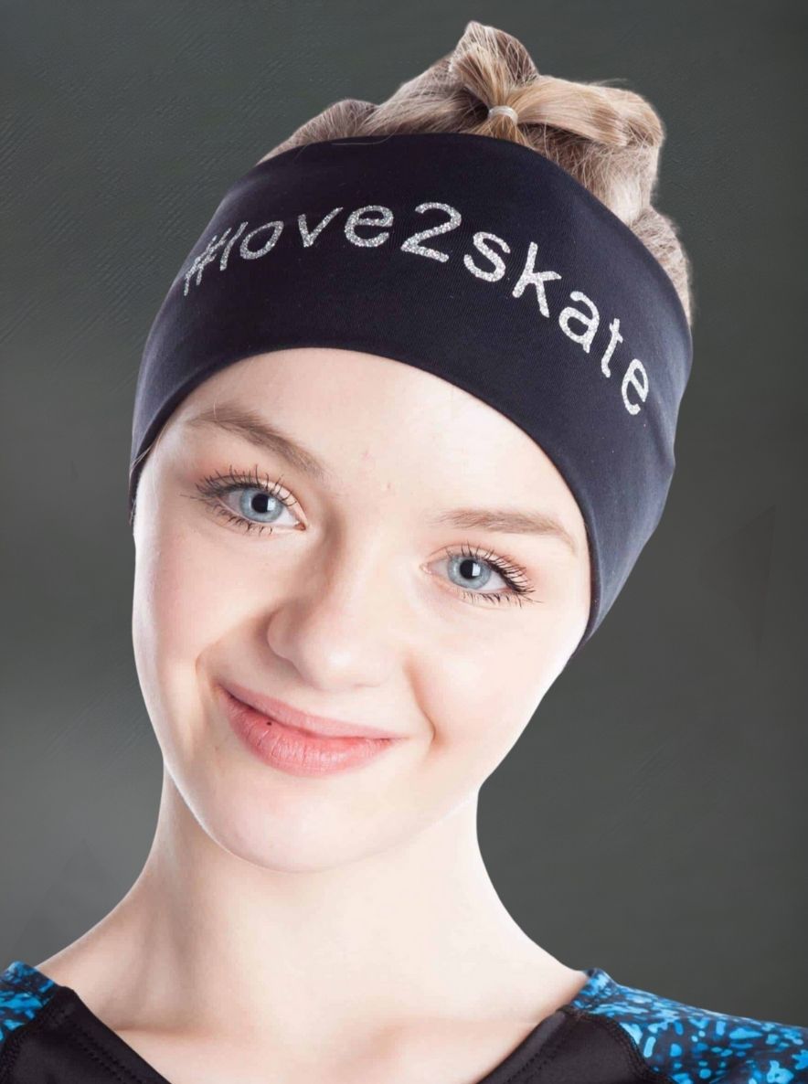 Black and Silver #love2skate Headband