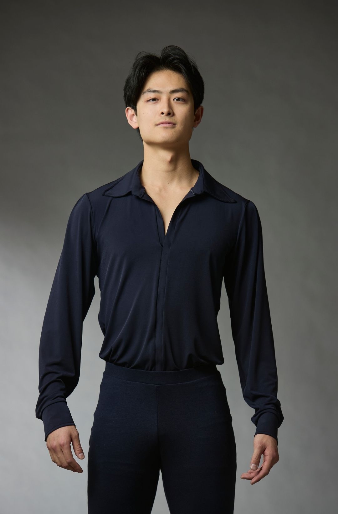Men's Solid Black Shirt with Built-in Briefs
