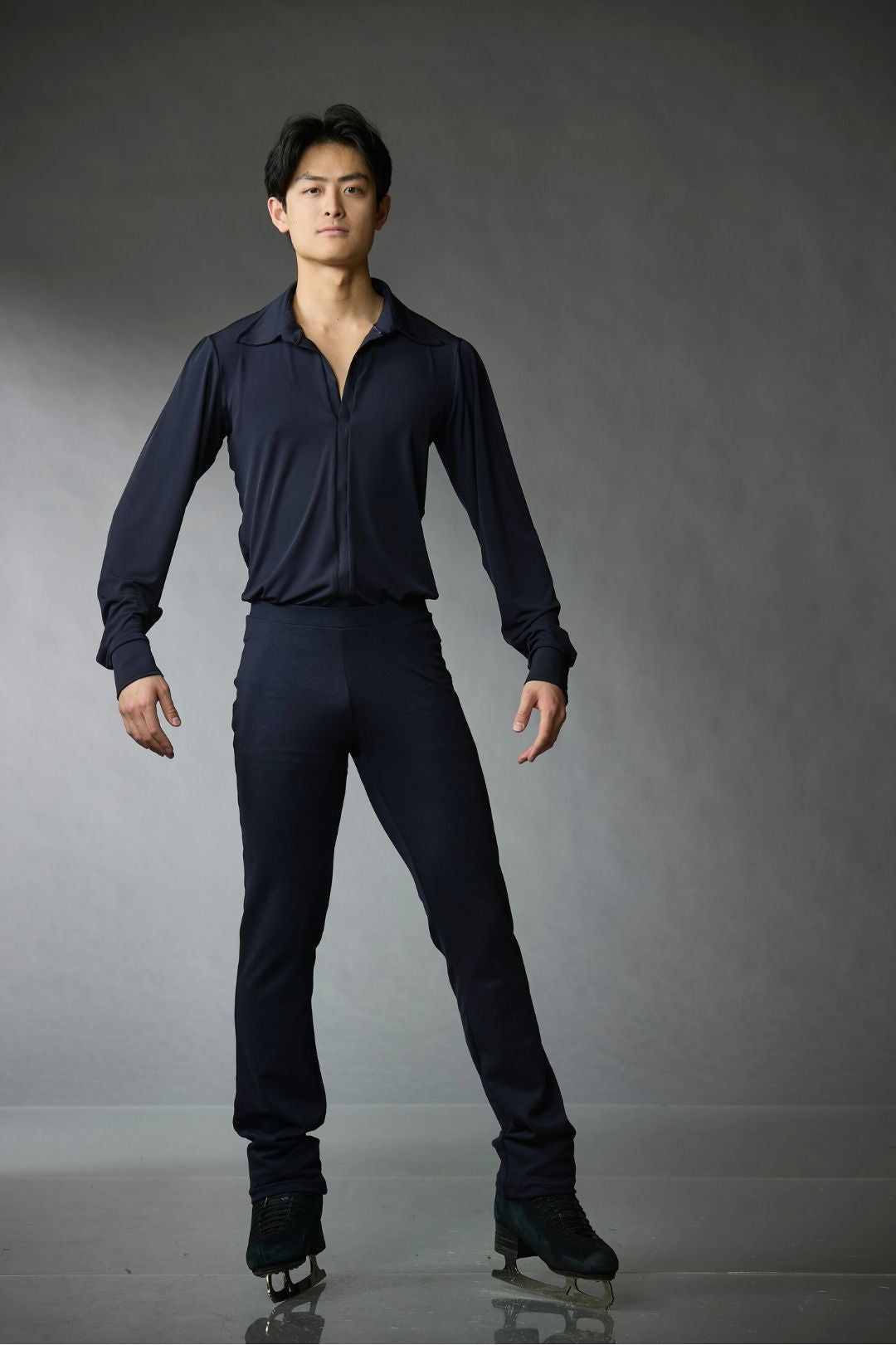 Men's Solid Black Shirt with Built-in Briefs