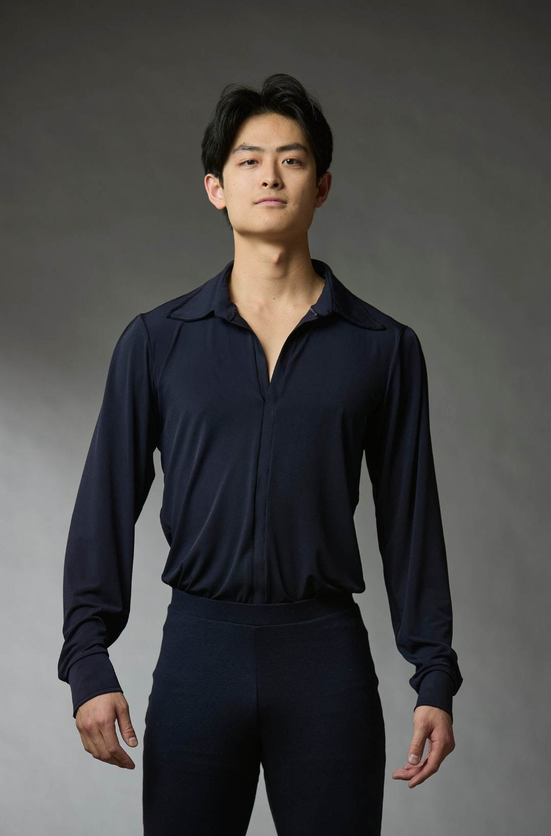 Men's Solid Navy Shirt with Built-in Briefs