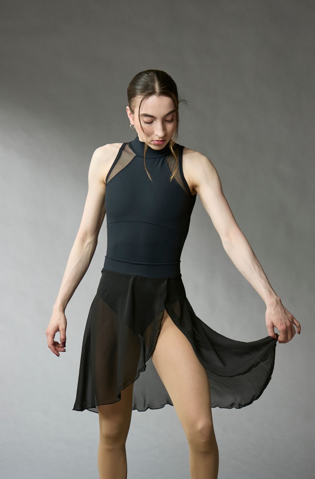 Bodysuit in Supplex with Mesh Inserts - Black - Elite Xpression