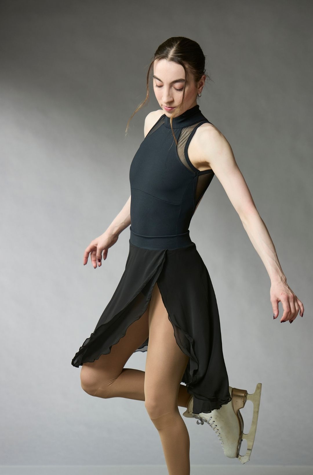 Bodysuit in Supplex with Mesh Inserts - Black - Elite Xpression
