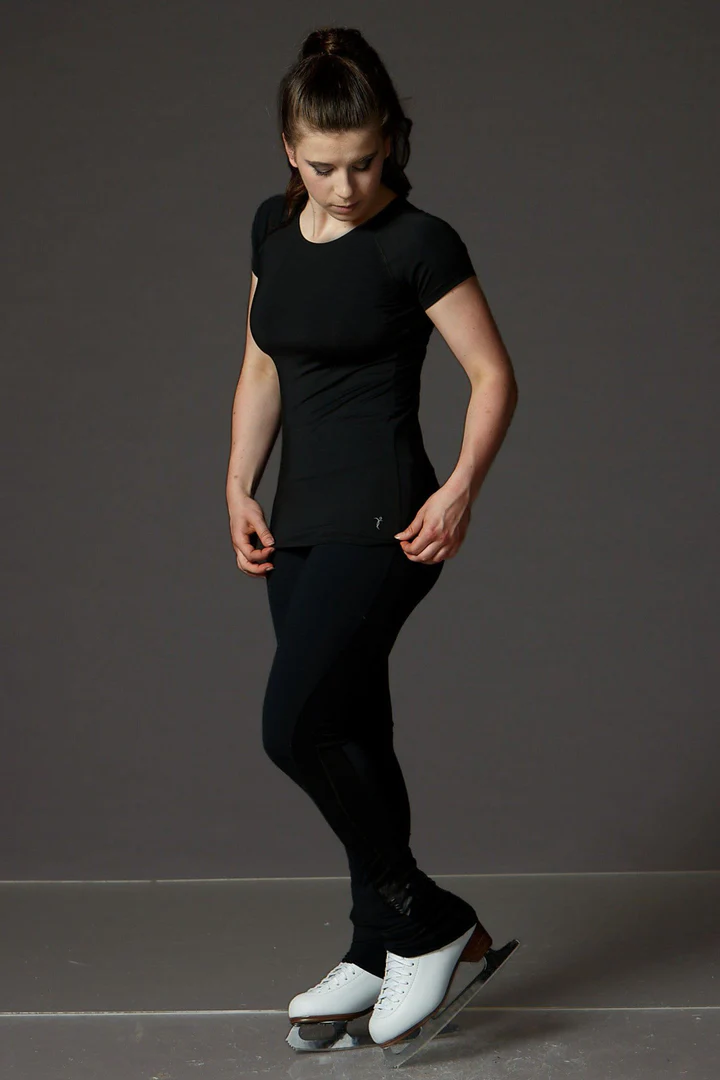 Performance Short Sleeve Shirt with Mesh Insert - Black