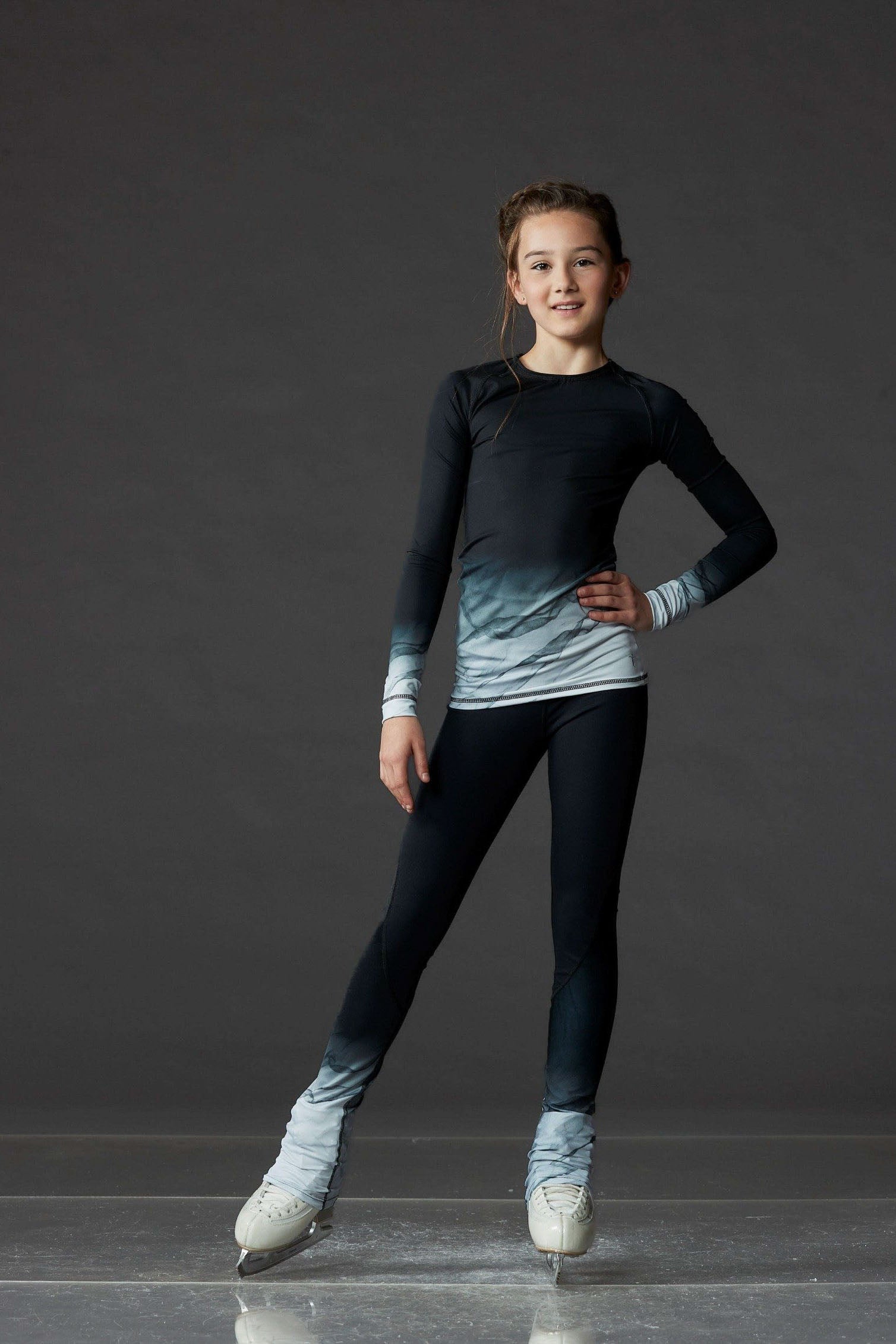 Black Shirt with Sublimated Sleeves - Marbled Grey