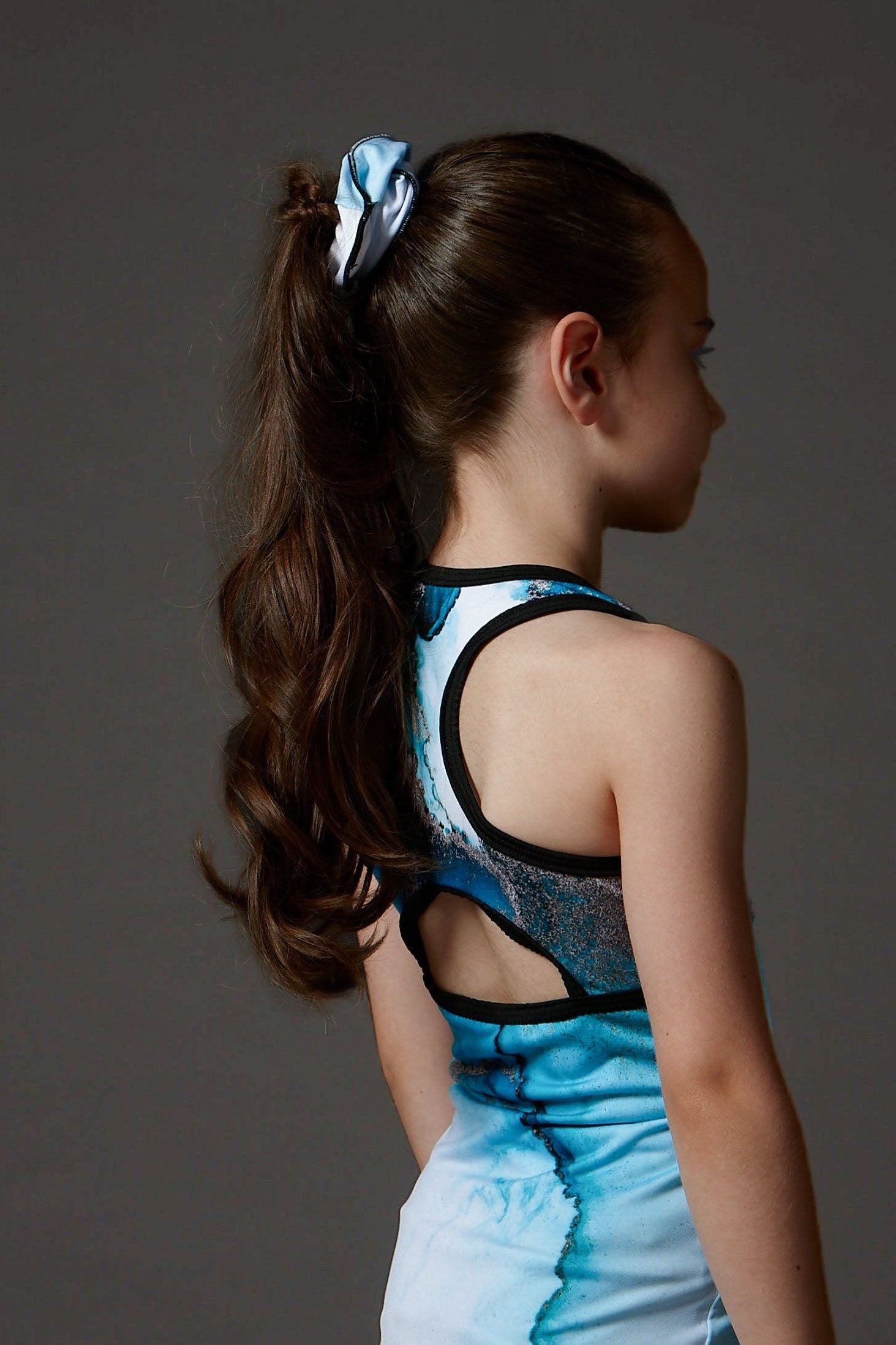 Camisole d'entraînement imprimé à dos ouvert - Turquoise